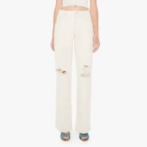 MOTHER SUPERIOR The Down Low Spinner Heel Jeans in Natural Acts | Size 34 | NWT